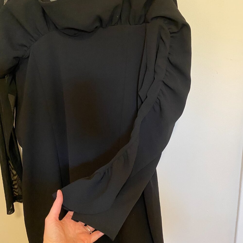 C Wonder by Christian Siriano Womens 1X (16W-18W) Runway Ruffle Dress Black NWOT - Picture 4 of 11